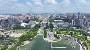 广东省东莞市中心公园航拍