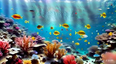 AI海底世界珊瑚礁深海鱼