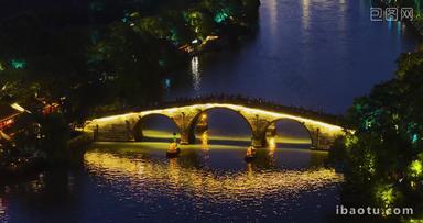 杭州大运河<strong>拱宸桥</strong>夜景航拍