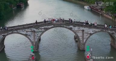杭州拱墅区运河拱宸桥初夏风光