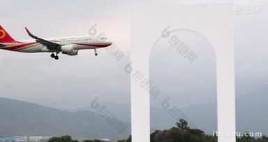 海南三亚机场飞机起降空镜