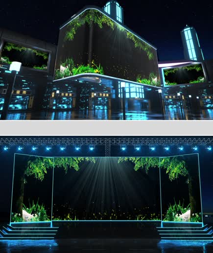 5K宽屏3D全息婚礼舞台背景图片