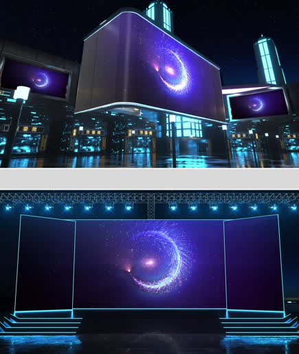 宽屏幕视频时尚紫色唯美粒子动态视频图片