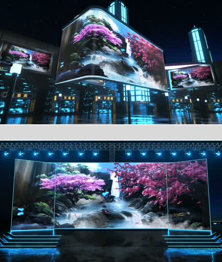 蝴蝶泉边中国风水彩巨幕动态模版图片