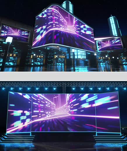 紫色震撼穿越舞台音乐4k视频图片
