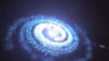 星系和星云的3D动画，闪耀的星光和星尘在4k超<strong>高清</strong>无限空间宇宙中旋转和旋转
