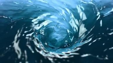 超慢速运动的倒水在扭曲的形状。用高速摄像机拍摄，每秒1000帧.