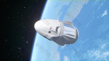 与宇航员在低地球轨道上的Usa货运<strong>航天</strong>器。空间技术