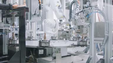 自动化装配线中制造零件的先进机器人机器