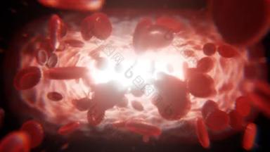 红血球在动脉中流动.3d<strong>视频</strong>
