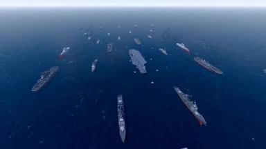 Aircraft carrier fleet battle group goes to sea