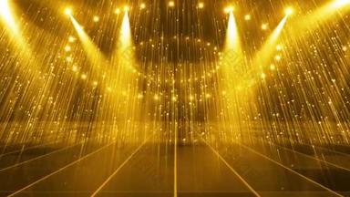 华丽的LED灯光闪烁着颁奖舞台的背景