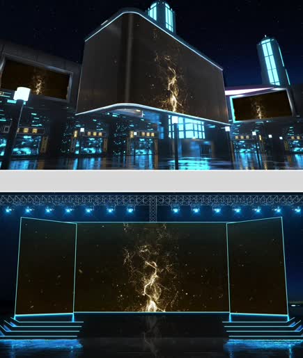 金色粒子炫酷大气上升舞台4k背景视频图片