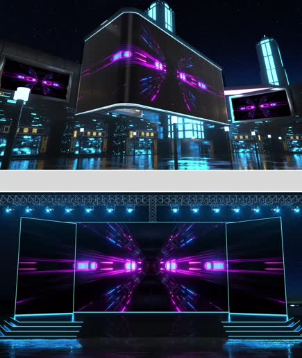 大气炫酷紫色隧道穿越展示4k视频图片