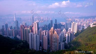 在香港城市景观市区的峰值