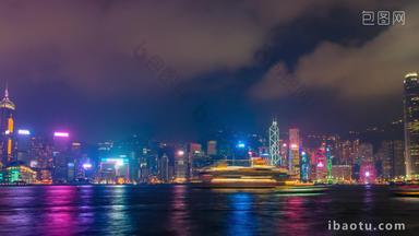 在香港城市景观市区的间隔拍摄