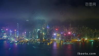 在香港城市景观市区的中心