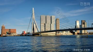 鹿特丹公约荷兰伊拉斯谟斯大桥城市景观