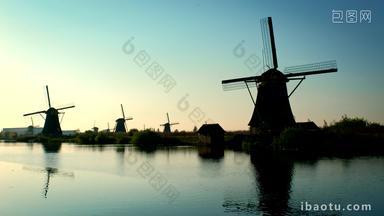 风车磨粉机日落鹿特丹公约