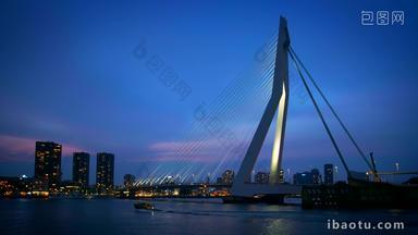 鹿特丹公约荷兰伊拉斯谟斯大桥照明