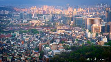 韩国南城市景观空中轮廓线