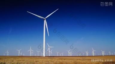 现代风力发电机可持续<strong>能源</strong>领域，高清，实时组