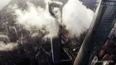 上海市在浦东 Cbd 上空 