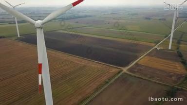 能源生产风力<strong>涡轮机</strong>，波兰的鸟瞰图