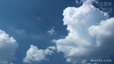 云在蓝天上奔跑, 时差的蓬松白云, 天空的运动背景, Cloudscape 的大建筑云, 云团, 积云<strong>形成</strong>对蓝天