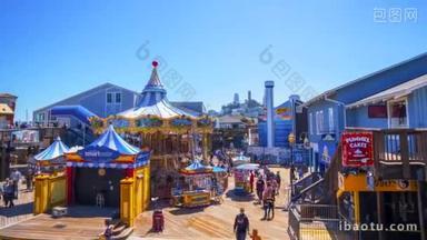 旧金山39<strong>号</strong>码头的美丽鸟瞰图, 设有游乐园和码头的海狮.