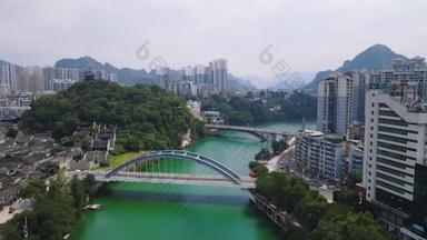 4K城市交通_贵州铜仁大桥航拍