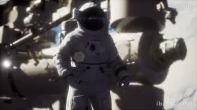 国际<strong>空间站</strong>外的宇航员在太空漫步