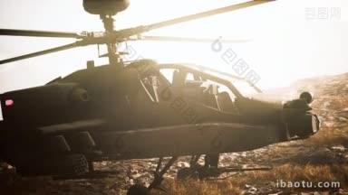 军用直升机在战争中的山区