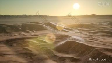 夕阳时红沙<strong>沙漠</strong>沙丘