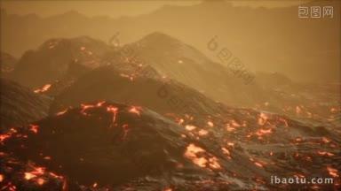 火山爆发后熔岩