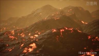 火山爆发后熔岩