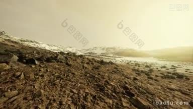 玻利维亚高原岩石沙漠的景象