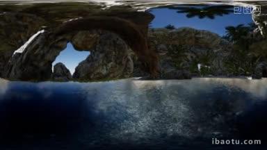 vr洞穴天堂蓝海和天空天堂在海滩热带岛屿