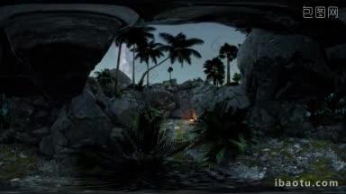 夜幕罩下的洞穴