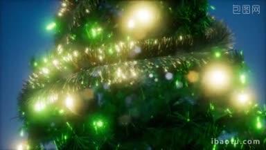 <strong>发出</strong>绿色光芒的圣诞树