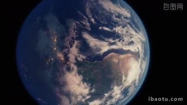 地球地球从太空看地球,显示现实地球表面和世界地图
