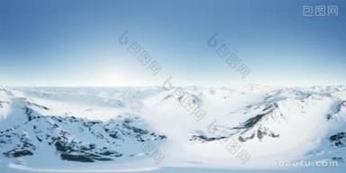 vr摄像机在极雪上移动岩石山脊