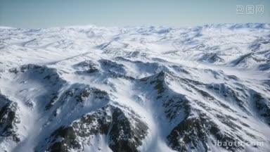 南极洲的雪山和冰海的<strong>空中</strong>景象