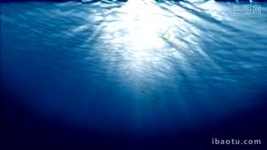 水下景色阳光透过水面照射