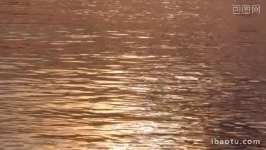 日落在河流的倒影中作画