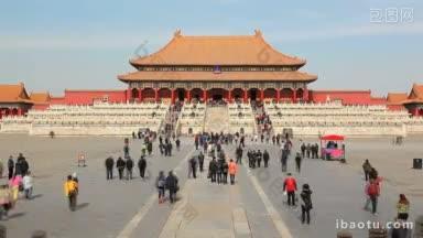 北京故宫太和殿的人流