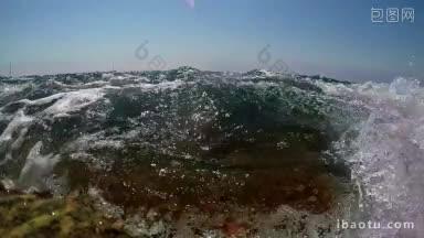 西班牙海岸的海浪慢动作