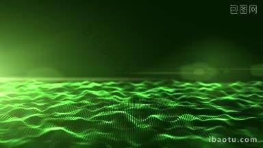 抽象绿色数字波背景与光斑