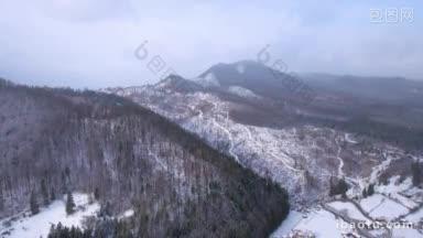 云天山区冬季全景航拍视频