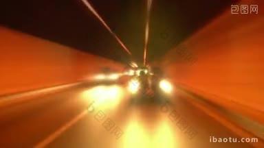 开车通过隧道抽象的运动模糊和发光